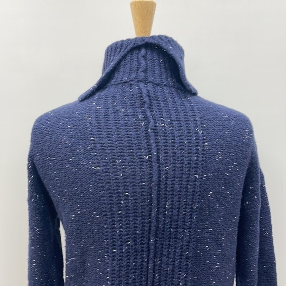 Caslon Marled Chunky Knit Turtleneck Long Sleeve Sweater Merino Wool Blue XS - Picture 7 of 9